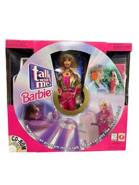 Barbie Talk with Me Doll W Cd ROM & More! 1997 Mattel 17350 NEW Mouth Moves